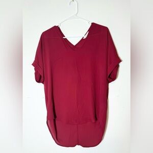 Lush Women’s Small Red Short Sleeve Blouse